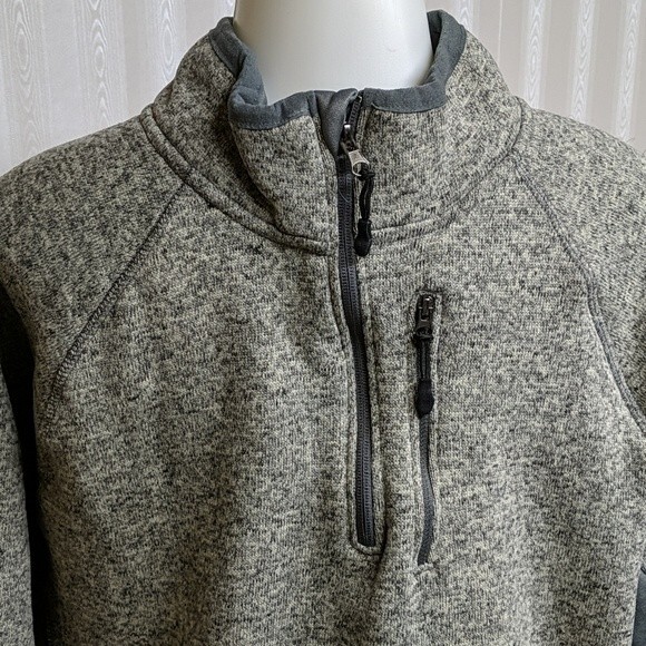 Beverly Hills Polo Club Sweater Men X-Large Fleece Quarter Zip Pullover Gray XL - Picture 3 of 9